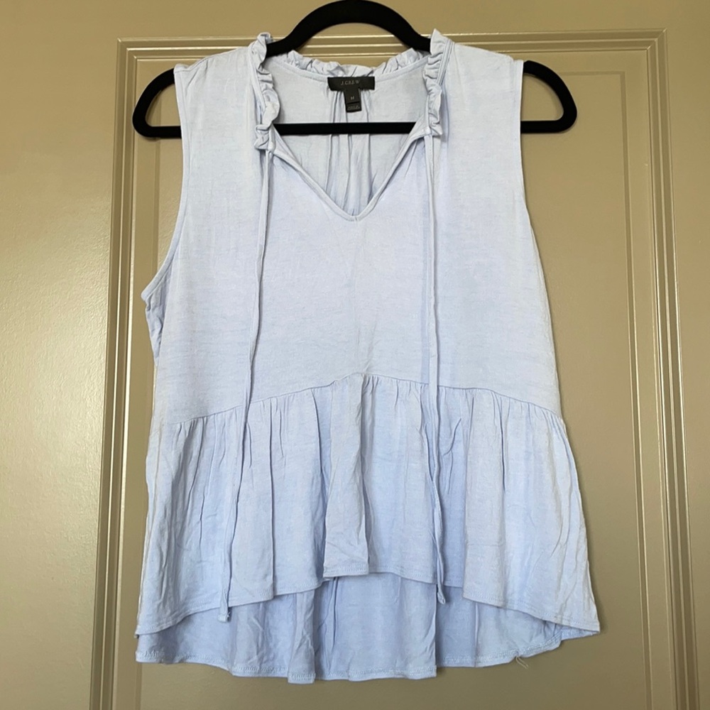 J Crew light blue peplum blouse